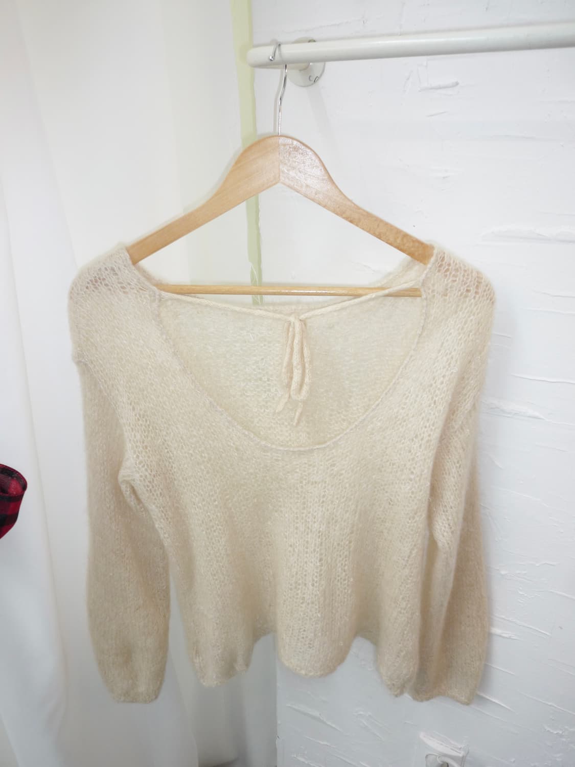 Ribbon tie ivory knit 상품이미지5