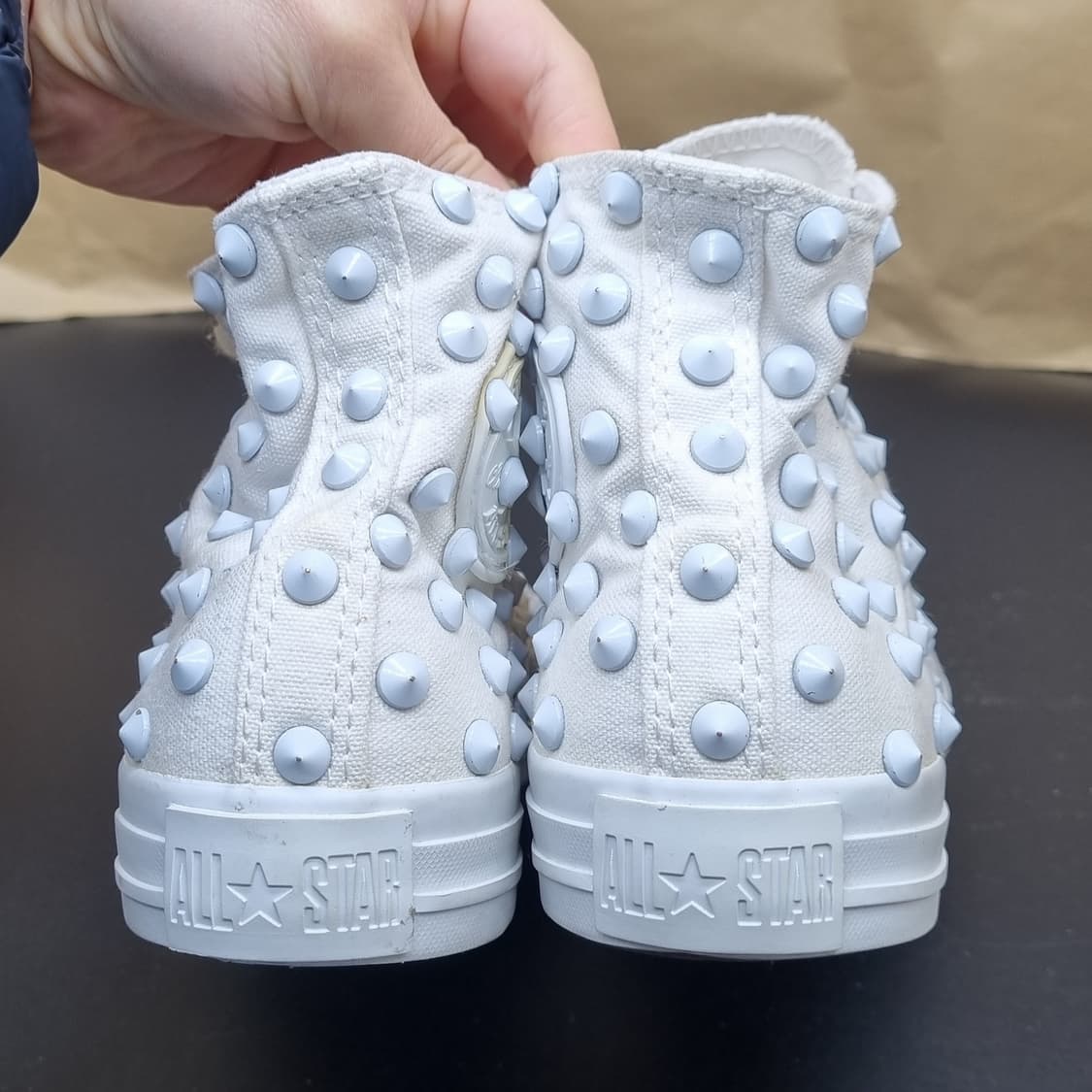 컨버스 스터드징 커스텀 화이트 하이탑250 상품이미지4