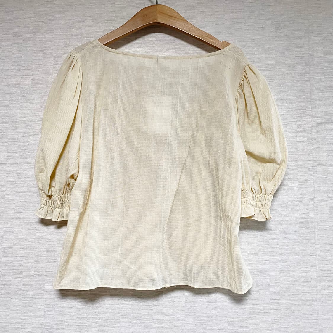 솔트비 반팔 스트링 리본 스퀘어넥 블라우스 S 상품이미지4