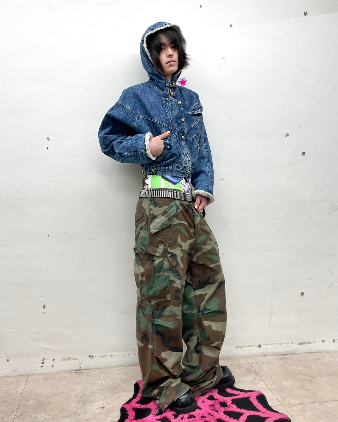 multi-pocket denim cropped hoodie jacket 상품이미지8