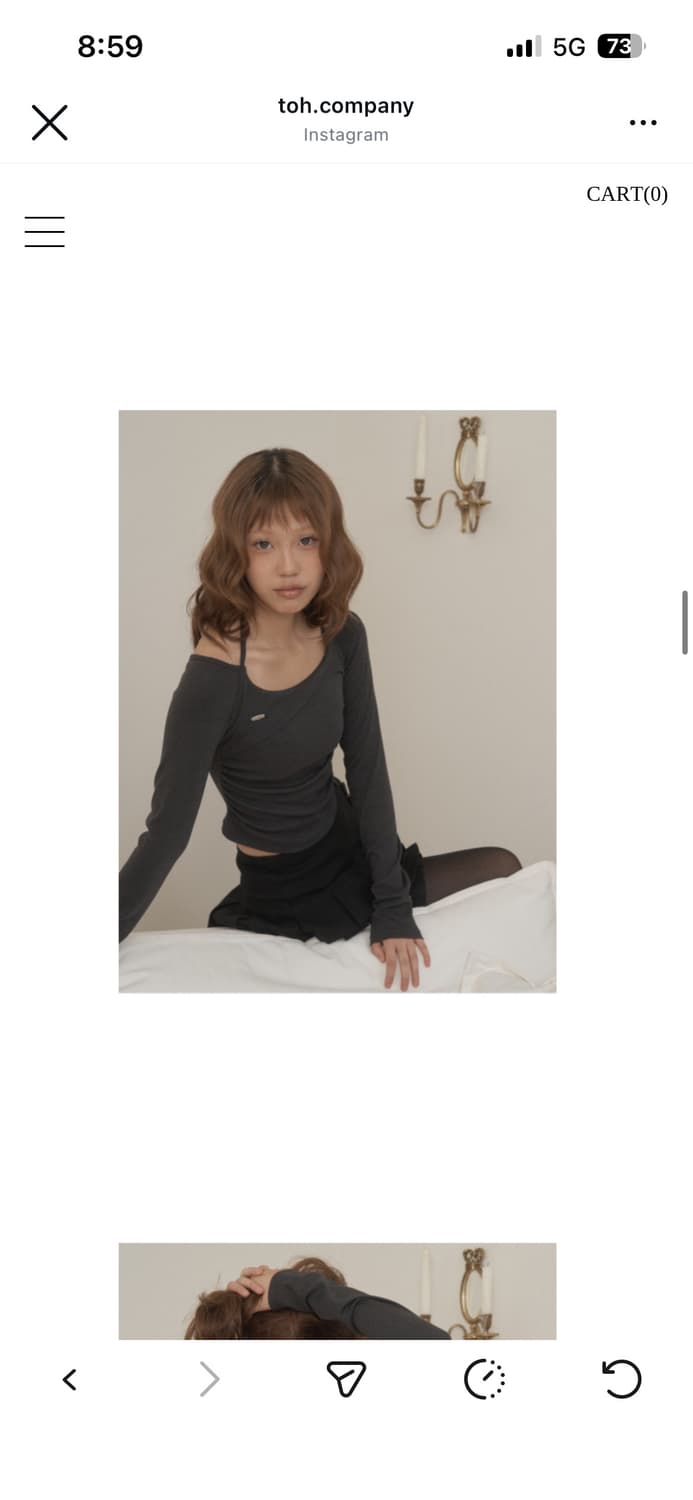 티오에이치 toh 로잘린 탑 차콜 새거 팝니다 상품이미지6