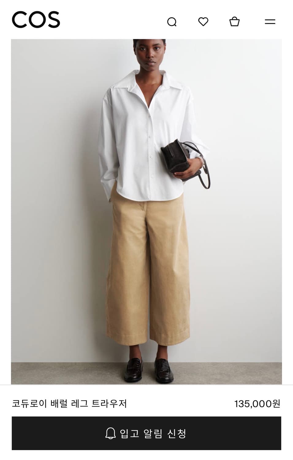 [새제품]COS 코듀로이 배럴 레그 트라우저 베이지 36 상품이미지6