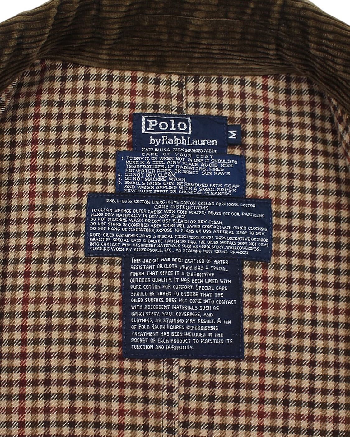 80-90s USA 폴로랄프로렌 오일클로스 왁스 헌팅 자켓 빈티지 미국제 상품이미지5