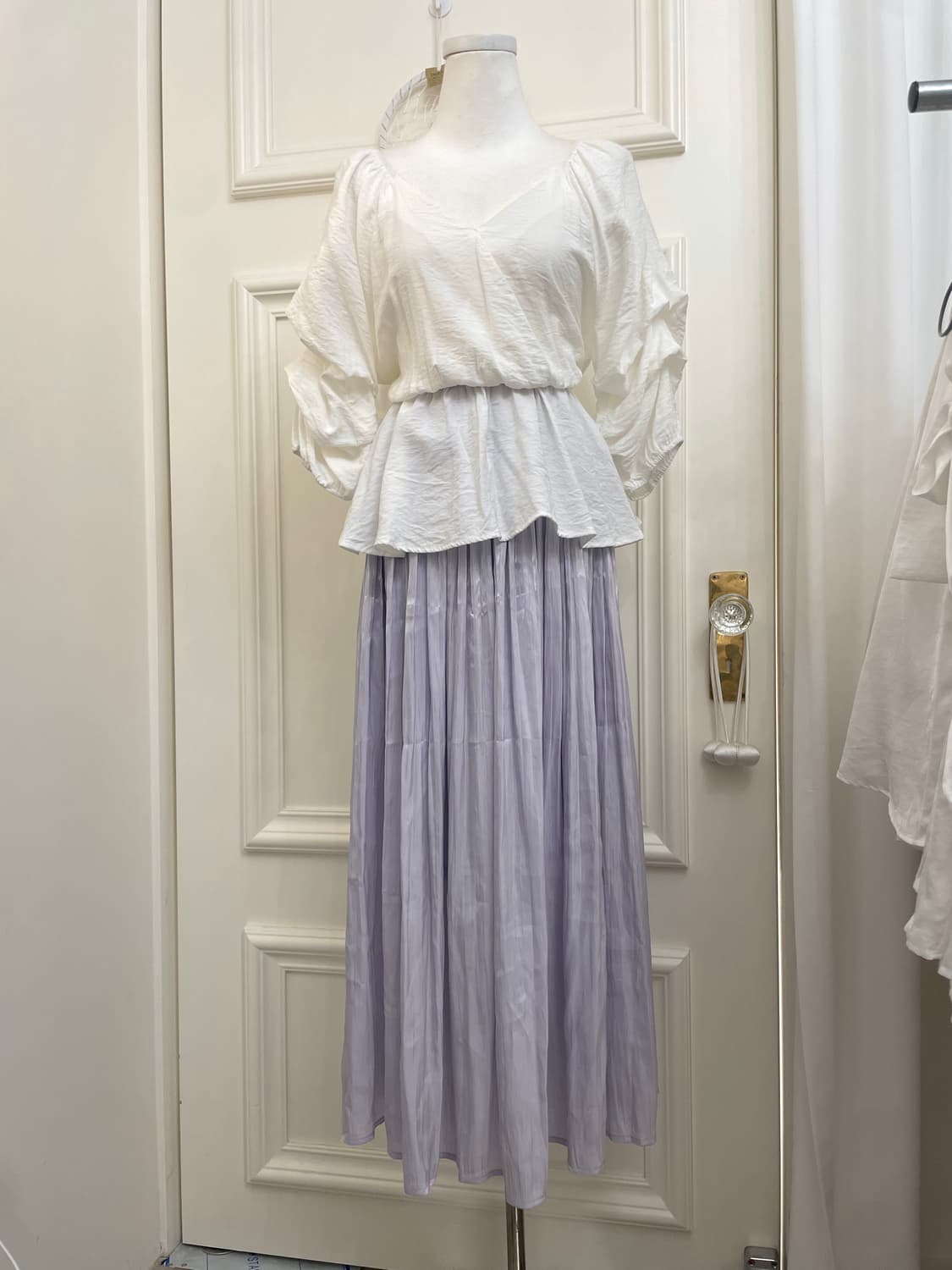 ivory pleats shirring waist banding blou 상품이미지2