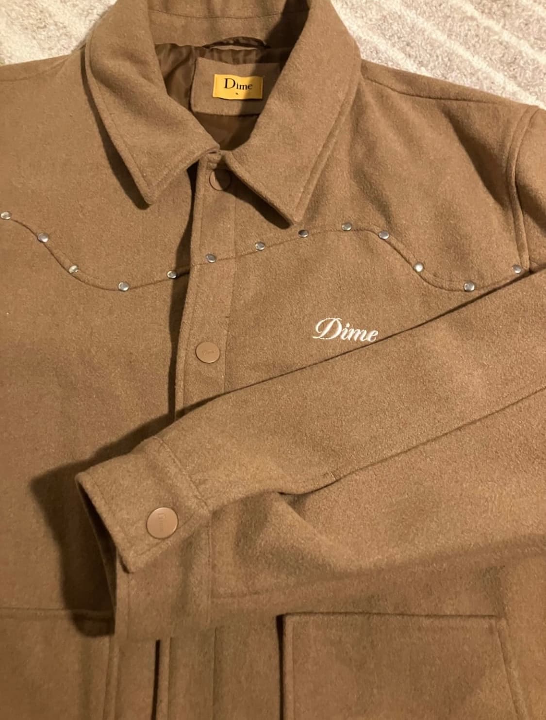 Dime 다임 스케이트보드 울 보머 자켓 탄 XL 상품이미지4