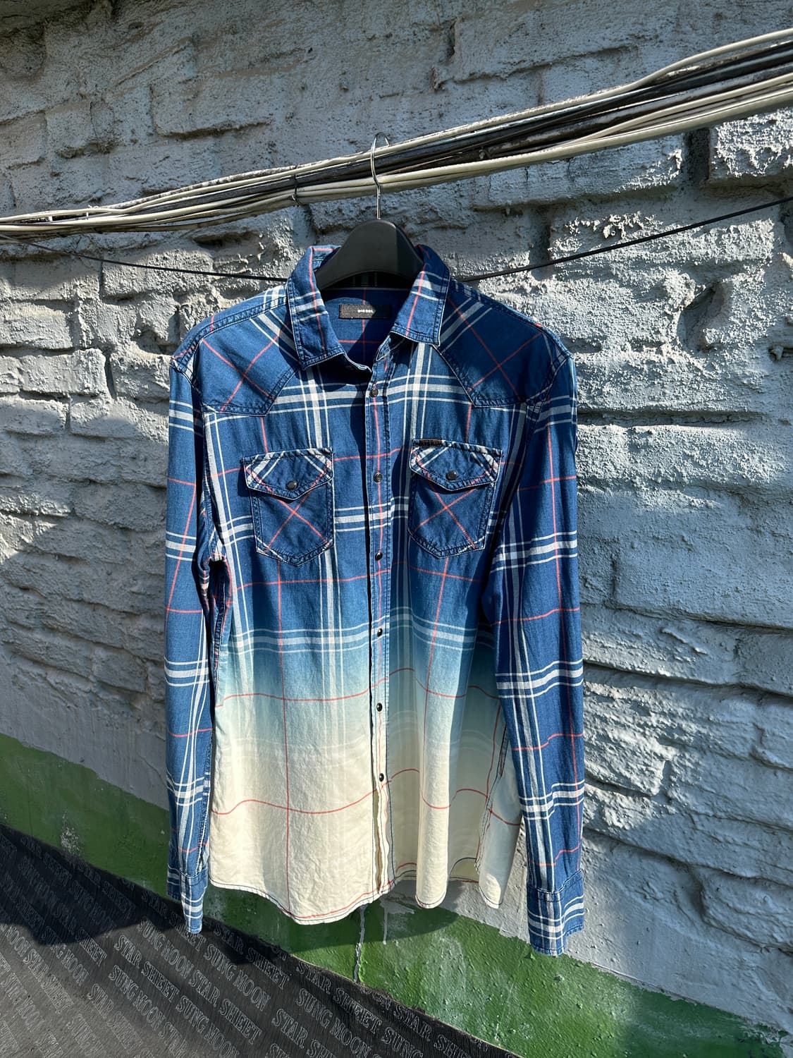 Diesel 디젤 그라데이션 체크셔츠 상품이미지2