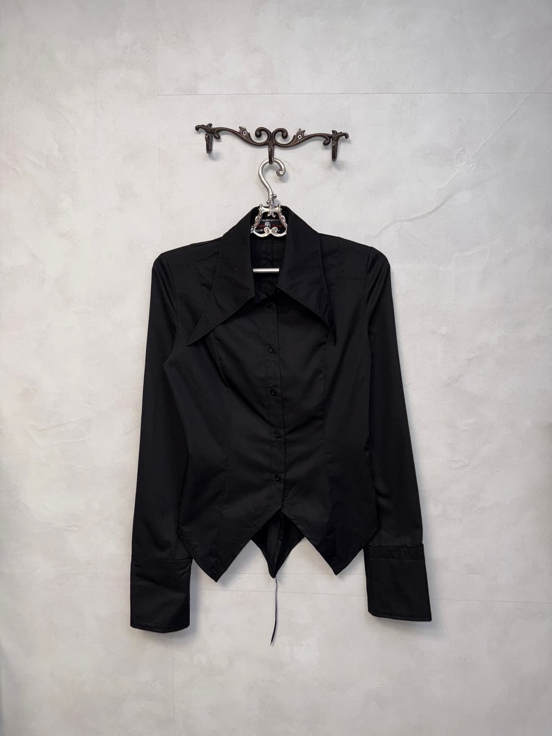 Body line black back corset punk shirt 상품이미지4