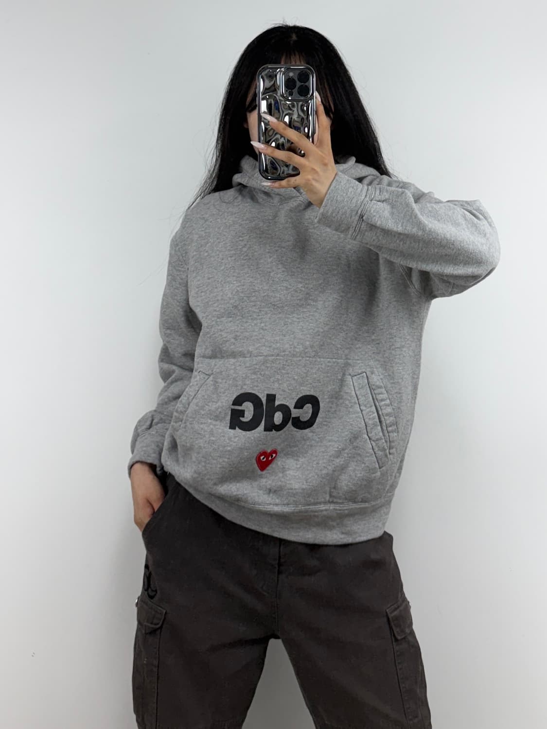 꼼데가르송 CDG 그레이 후드티 E0618 상품이미지1