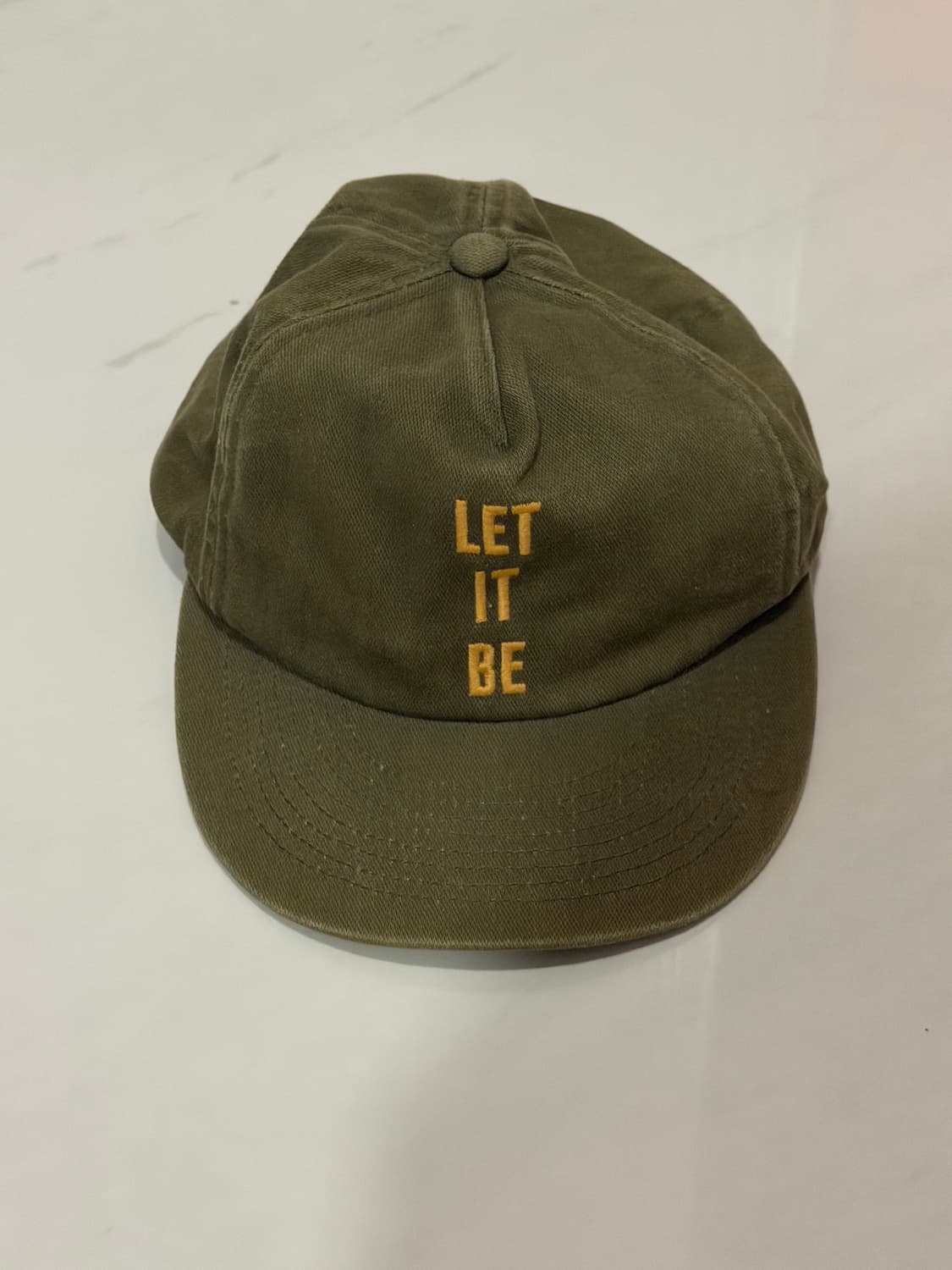 빈티지 LET IT BE 워시드 카키 볼캡 상품이미지1
