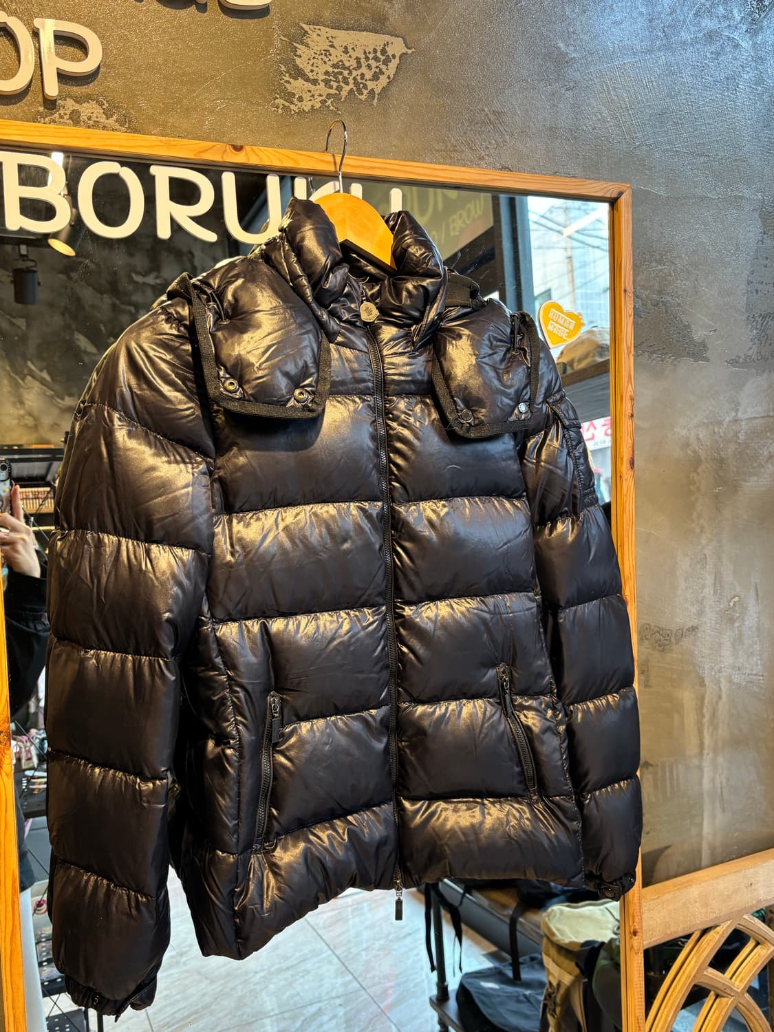 몽클레어 블랙 다운 숏패딩 0사이즈 상품이미지1