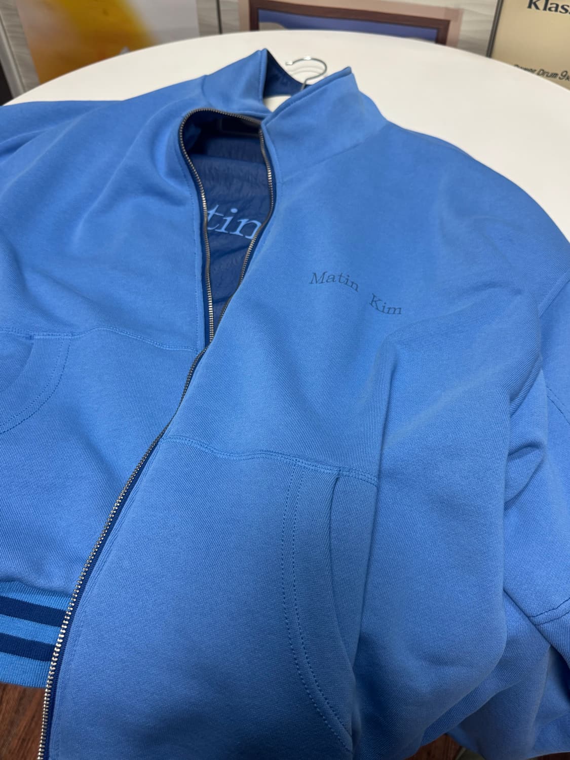 Matin kim 리버시블 코팅 트랙 점퍼 블루 상품이미지5