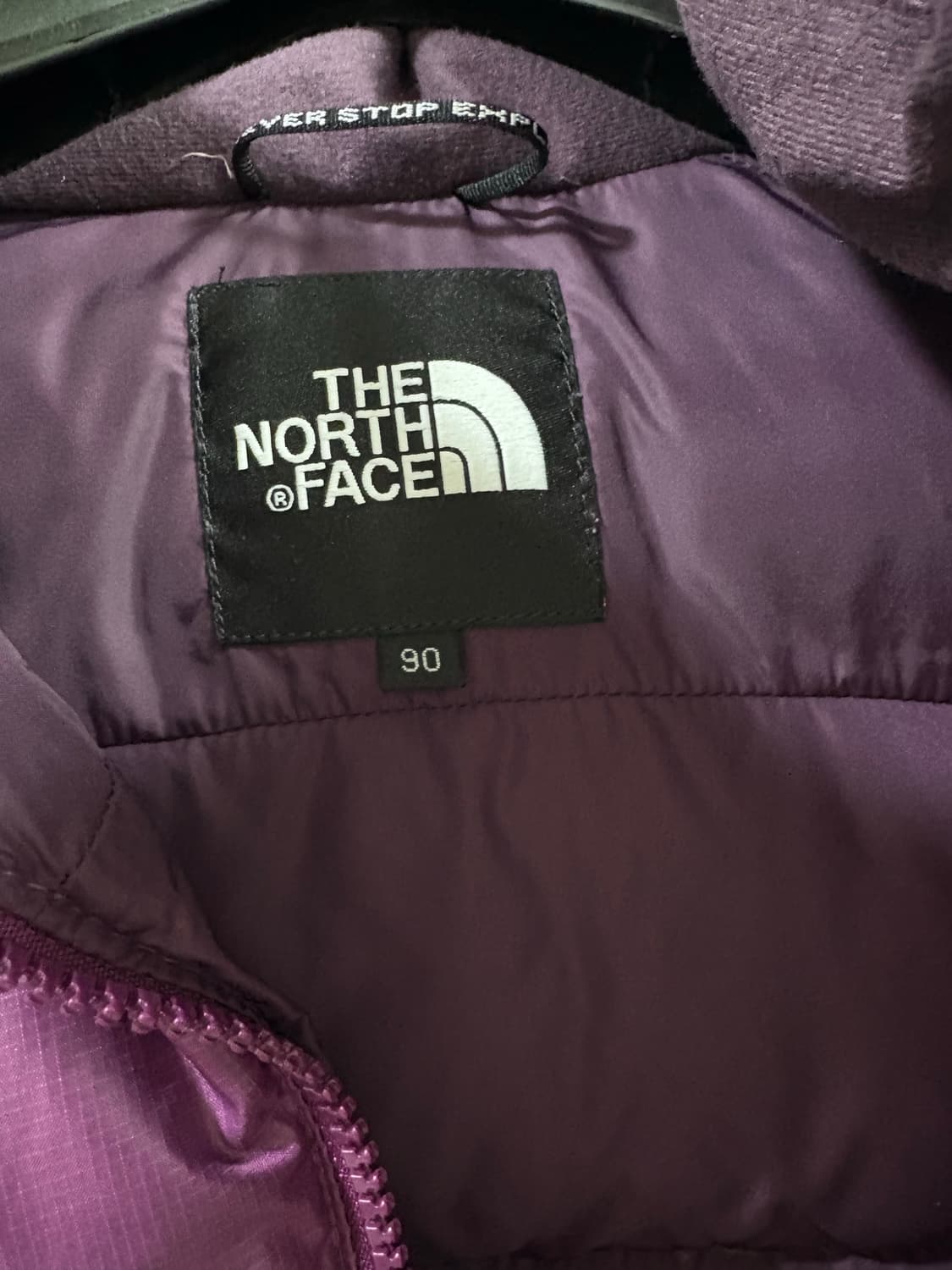 노스페이스 패딩 퍼플 보라 700 90사이즈 상품이미지2