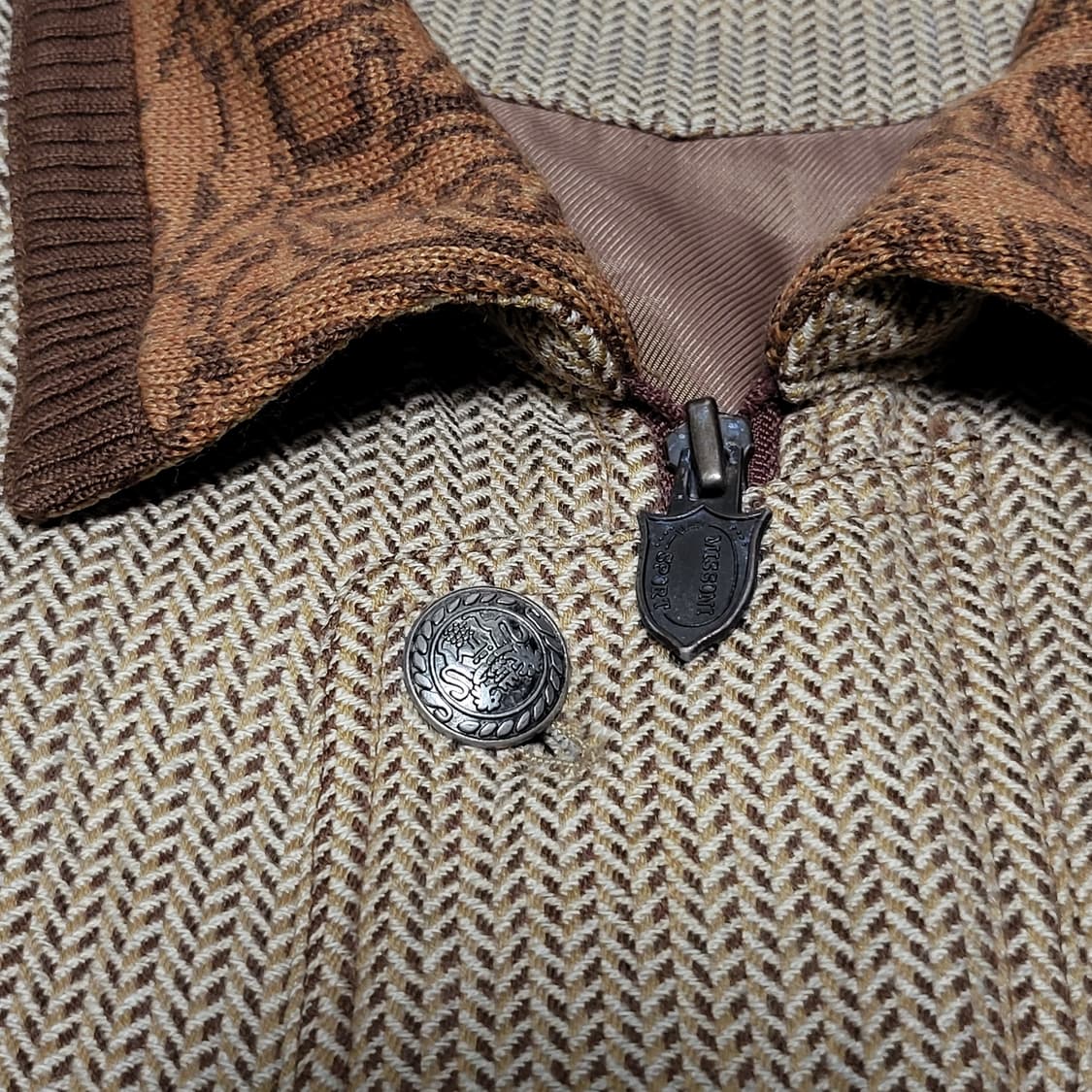 미쏘니 90s 에스닉 니트 봄버 자켓 (XL) 상품이미지5