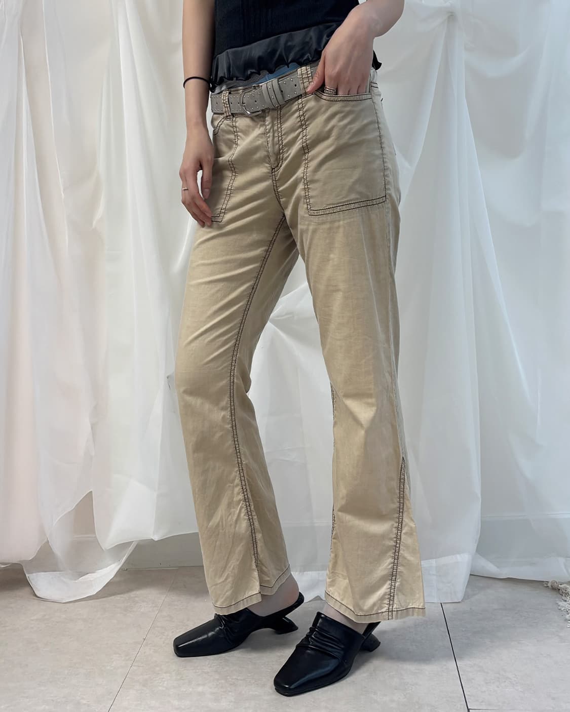 ReFLEcT 빈티지 워시드 스티치 부츠컷 바지 상품이미지9