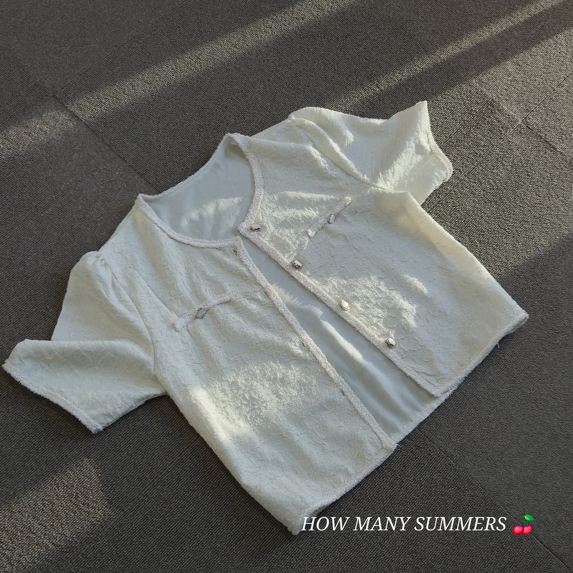 아이보리 반팔 여름 자켓 상품이미지3