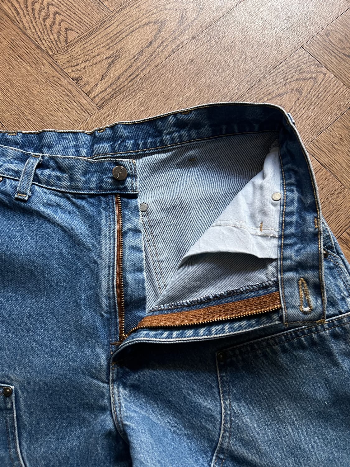 [32]칼하트 USA 빈티지 페이딩 더블니 워크 데님 팬츠 상품이미지4