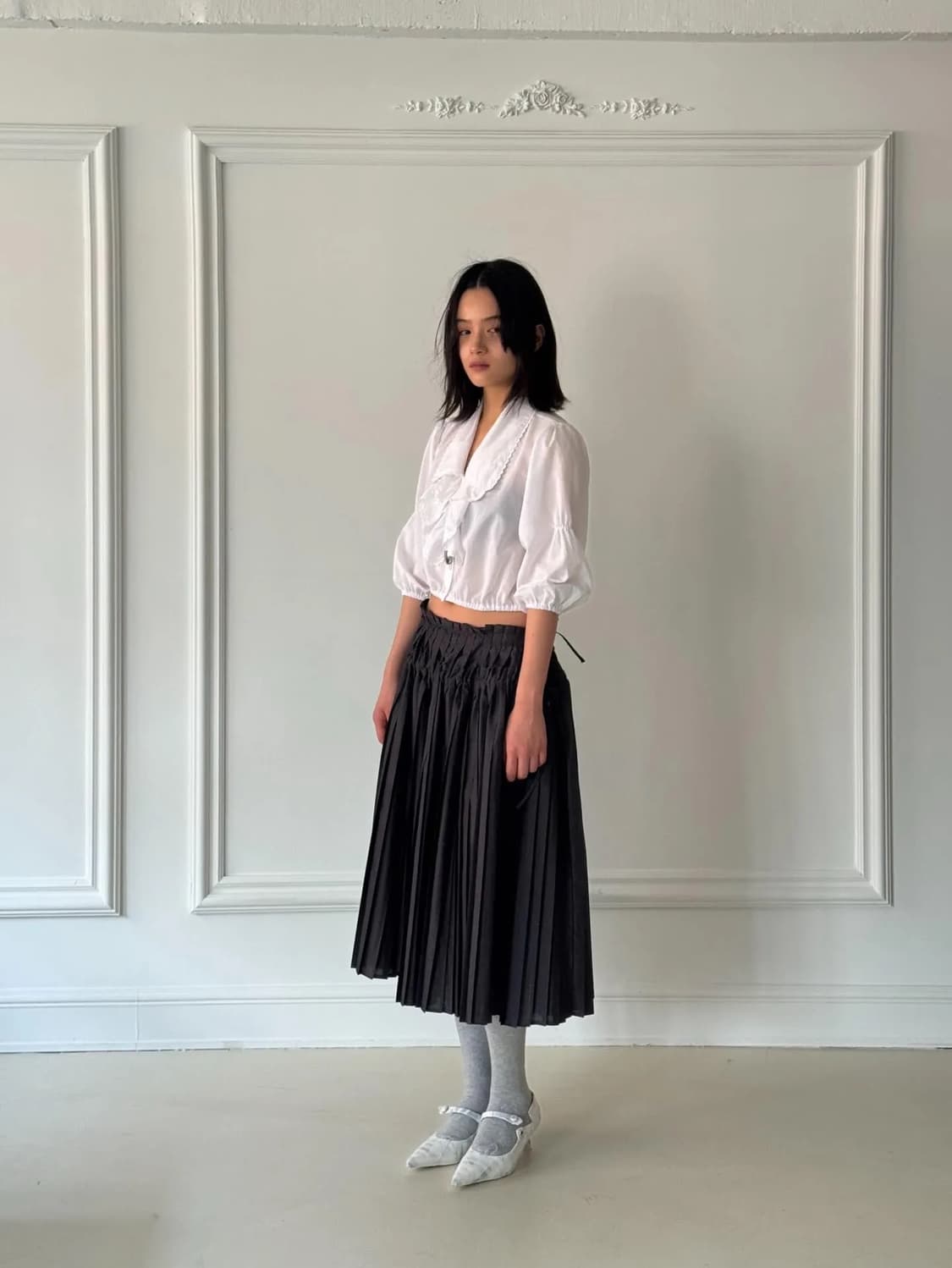 노이어덜트 26ss 오데트 플리츠 스커트 상품이미지2