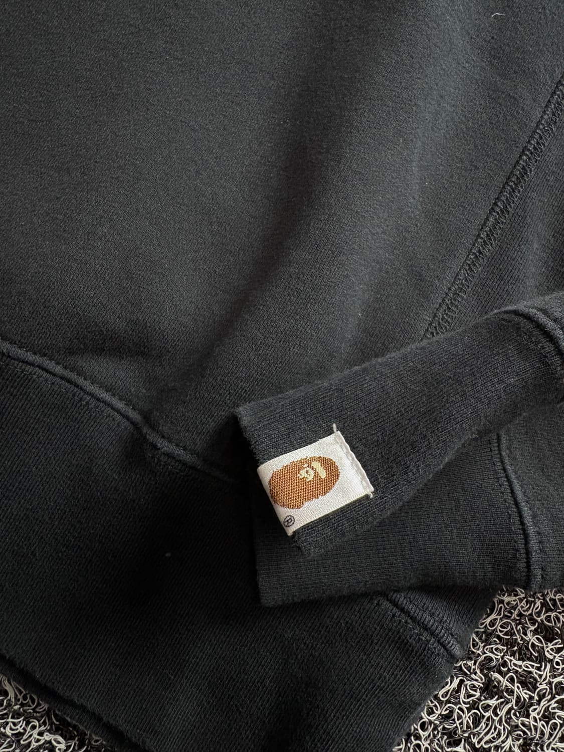 베이프 컬리지 크루넥 스웻 셔츠 블랙 3977 상품이미지3