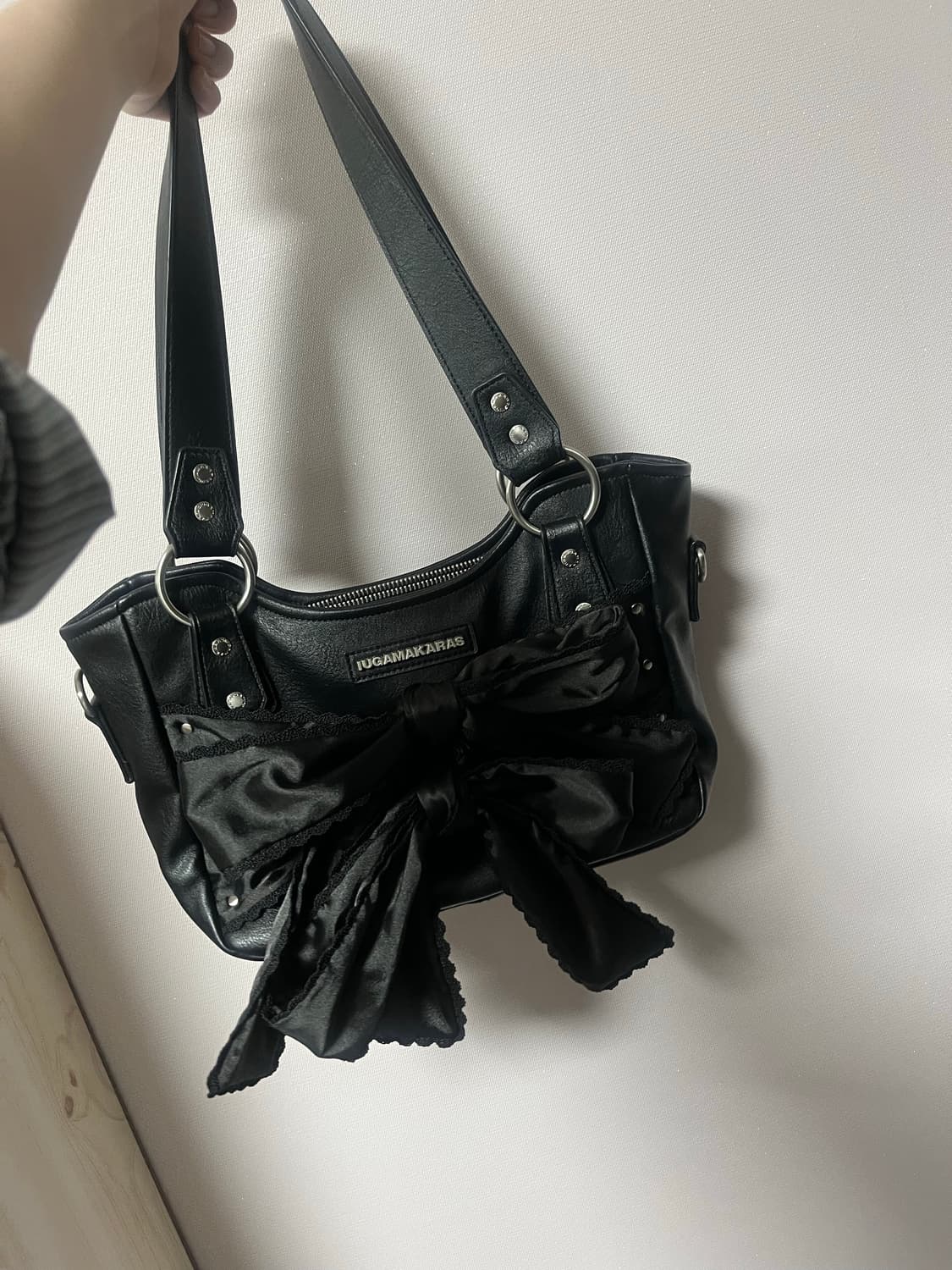이우가마카라스 Laced Ribbon Leather Shoulder Ba 상품이미지1