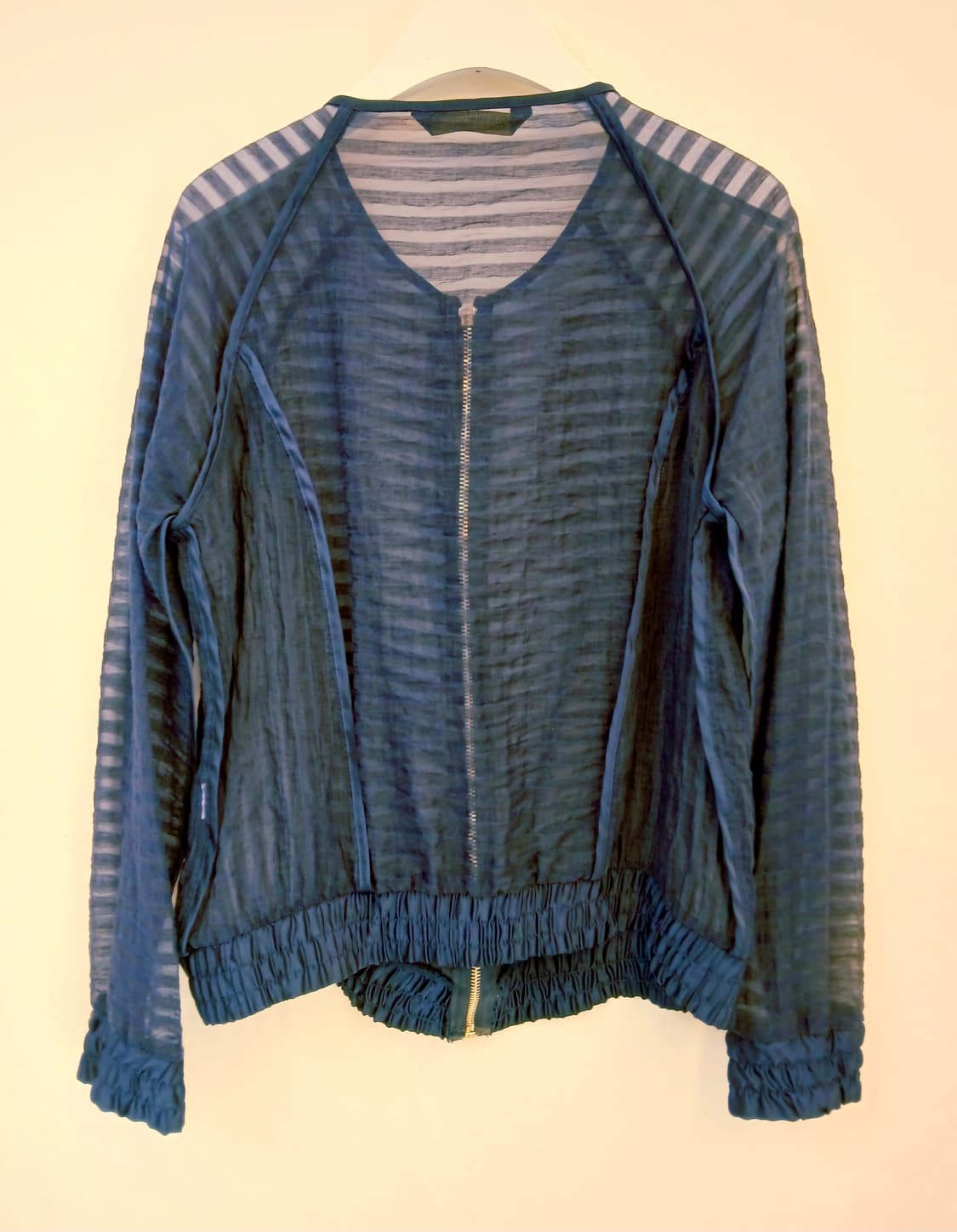 ZARA BASIC 딥 네이비 시스루 스트라이프 블루종 (L) 상품이미지3