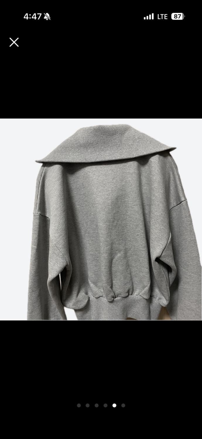 (새상품) 오스트카카 반집업 스웻셔츠 그레이 상품이미지5