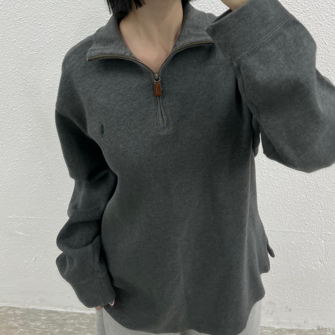 폴로 랄프로렌 그린포니 차콜 반집업 L 상품이미지6
