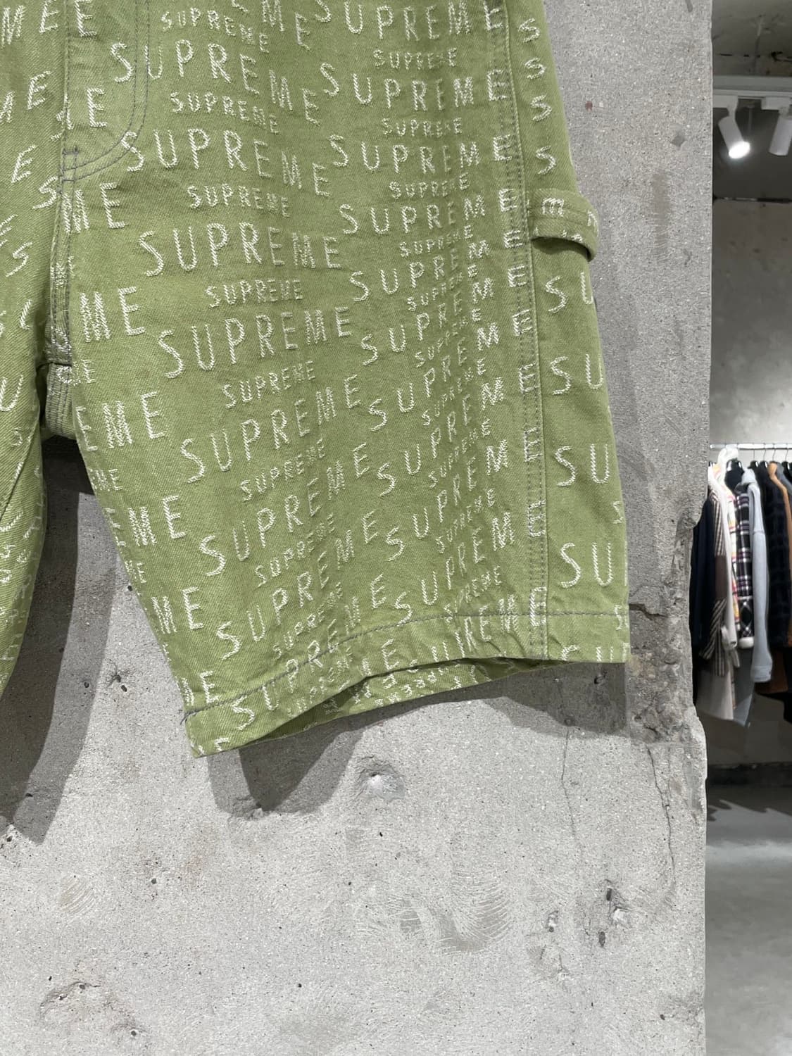 슈프림 21S/S 세이지 워프 자카드 로고 페인터 데님 쇼츠 상품이미지5