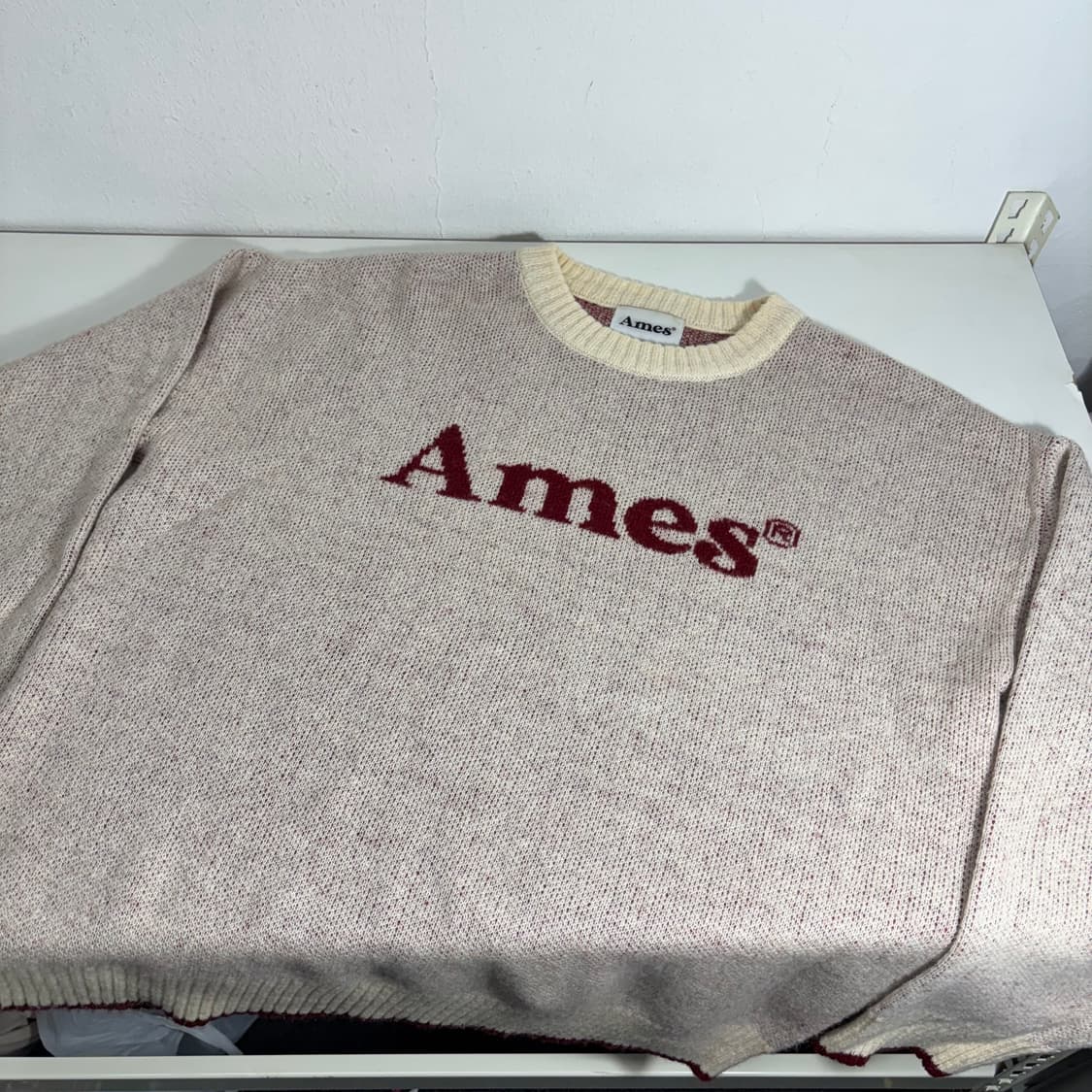 OS 아메스 루즈오버핏 빅로고 라운든 모헤어니트 상품이미지1