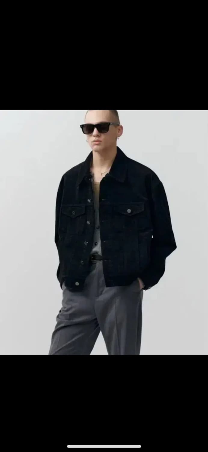 노이어 벨벳 텍스처 데님 크러커 자켓 50  상품이미지1