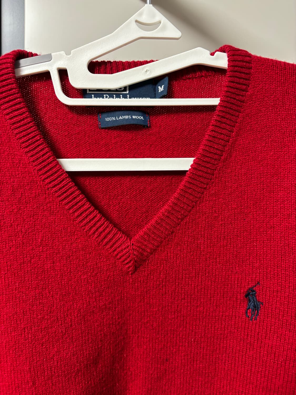 폴로 브이넥 니트 M 남녀공용 램스울100% 상품이미지4