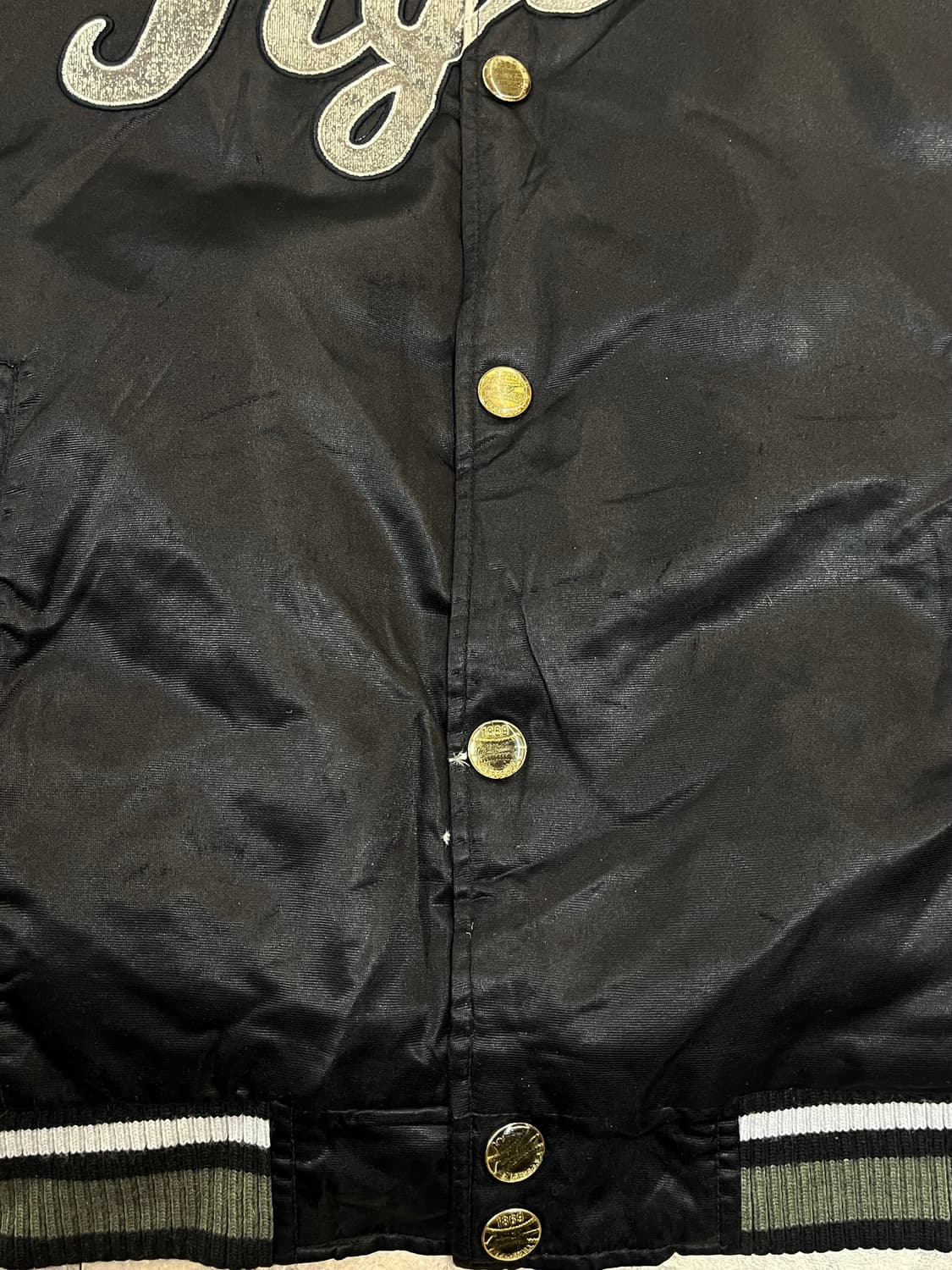 엠엘비 디트로이트 타이거즈 새틴 바시티 자켓 블랙 100 #csz2676 상품이미지5