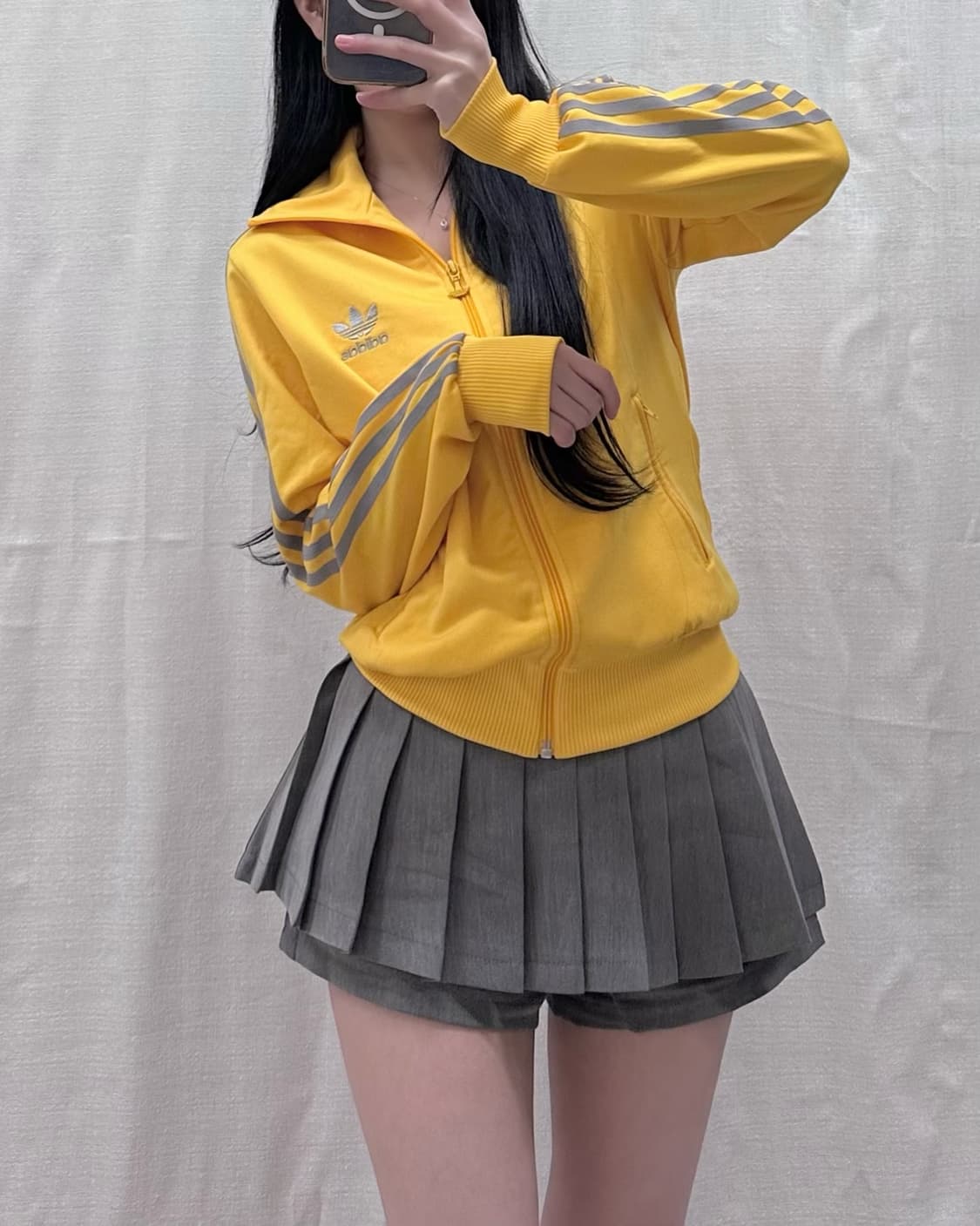 아디다스 옐로우 그레이 트랙탑 져지 상품이미지1