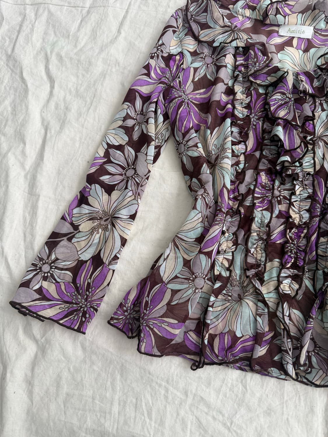 오리엔탈 시스루 7부 블라우스 탑 상품이미지2