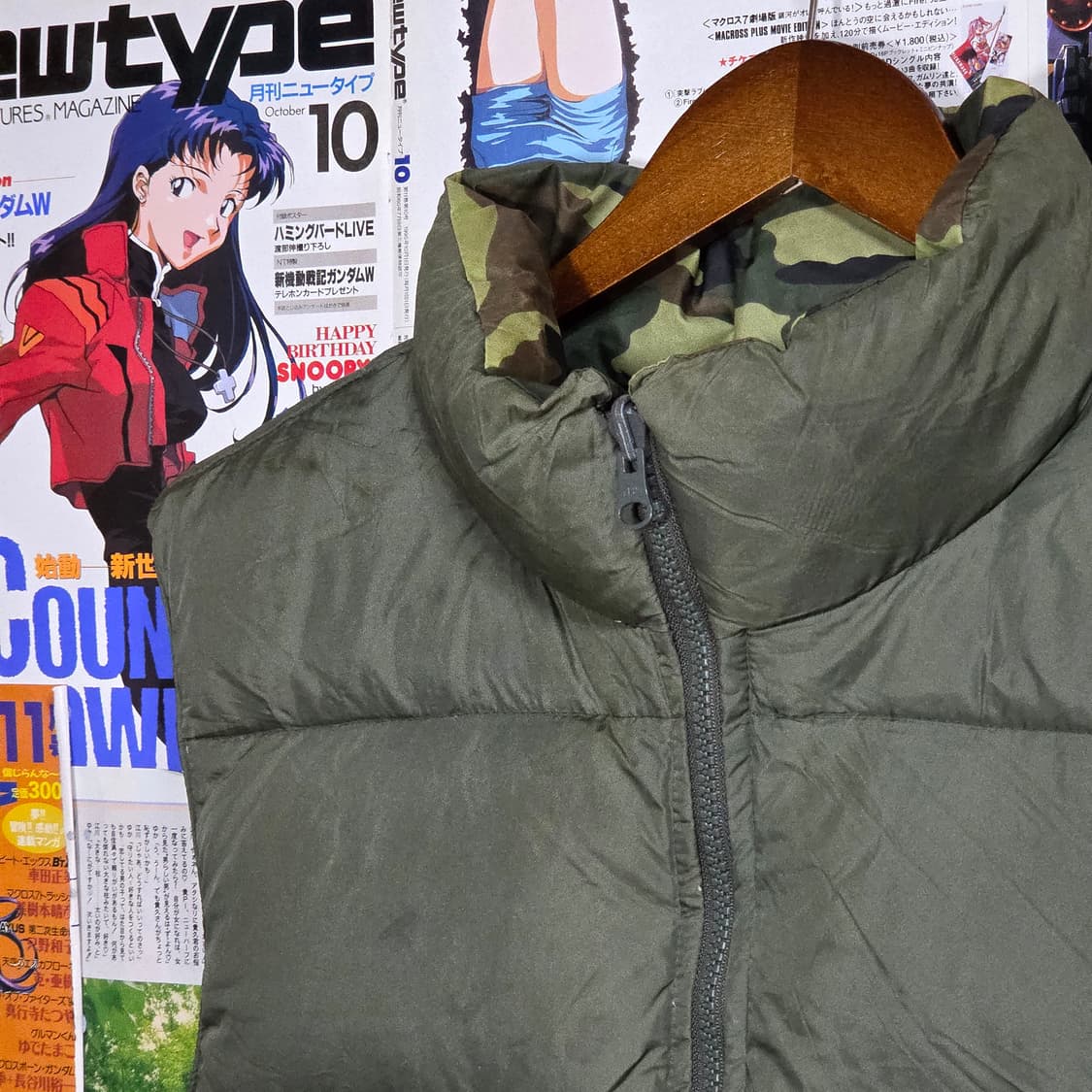 JPN 밀리터리 카모 리버시블 패딩 베스트 상품이미지8