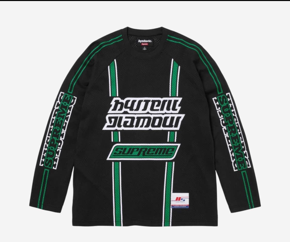 슈프림 x 히스테릭 글래머 메쉬 롱슬리브 탑 블랙 - 24FW 상품이미지1