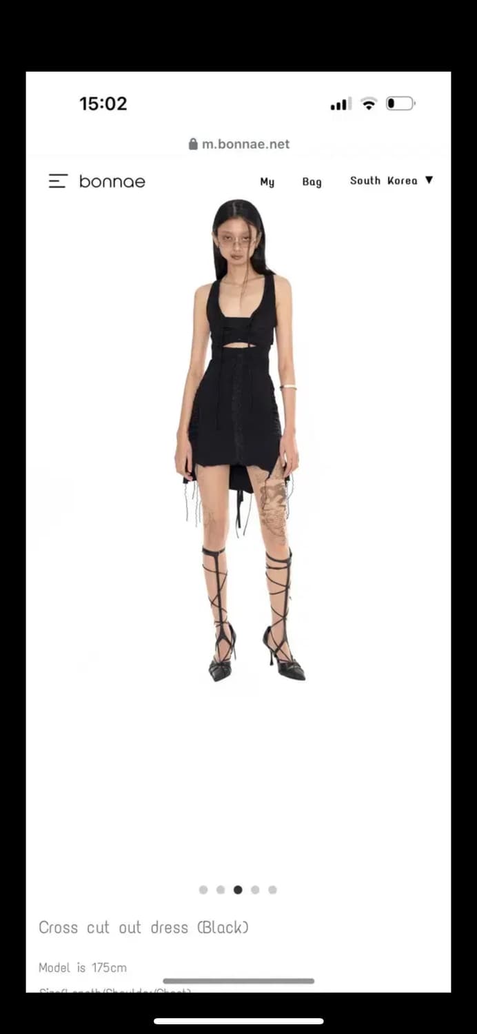 1size) 본네 컷아웃 홀 원피스 블랙 상품이미지4