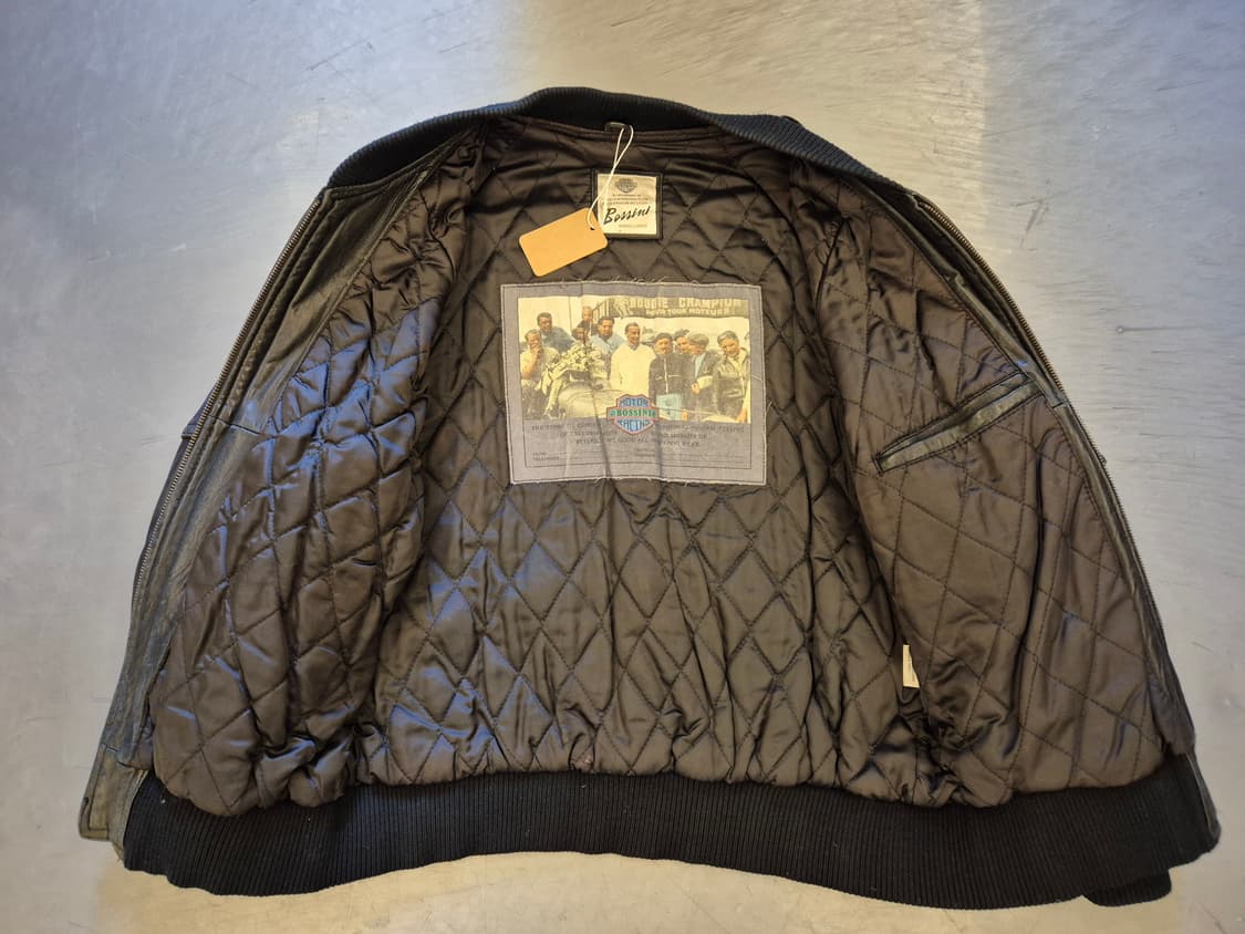 90s BOSSINI 램스킨 봄버 상품이미지3