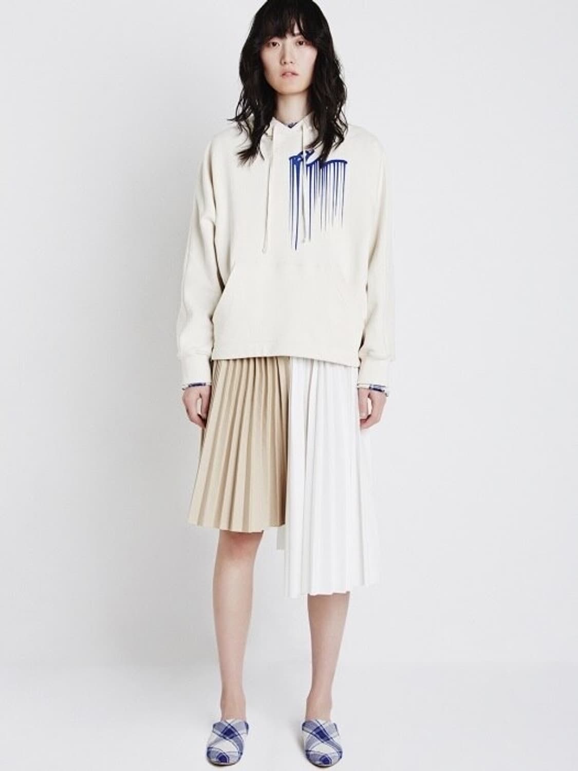 서리얼 벗 나이스 배색 플리츠 스커트 상품이미지1