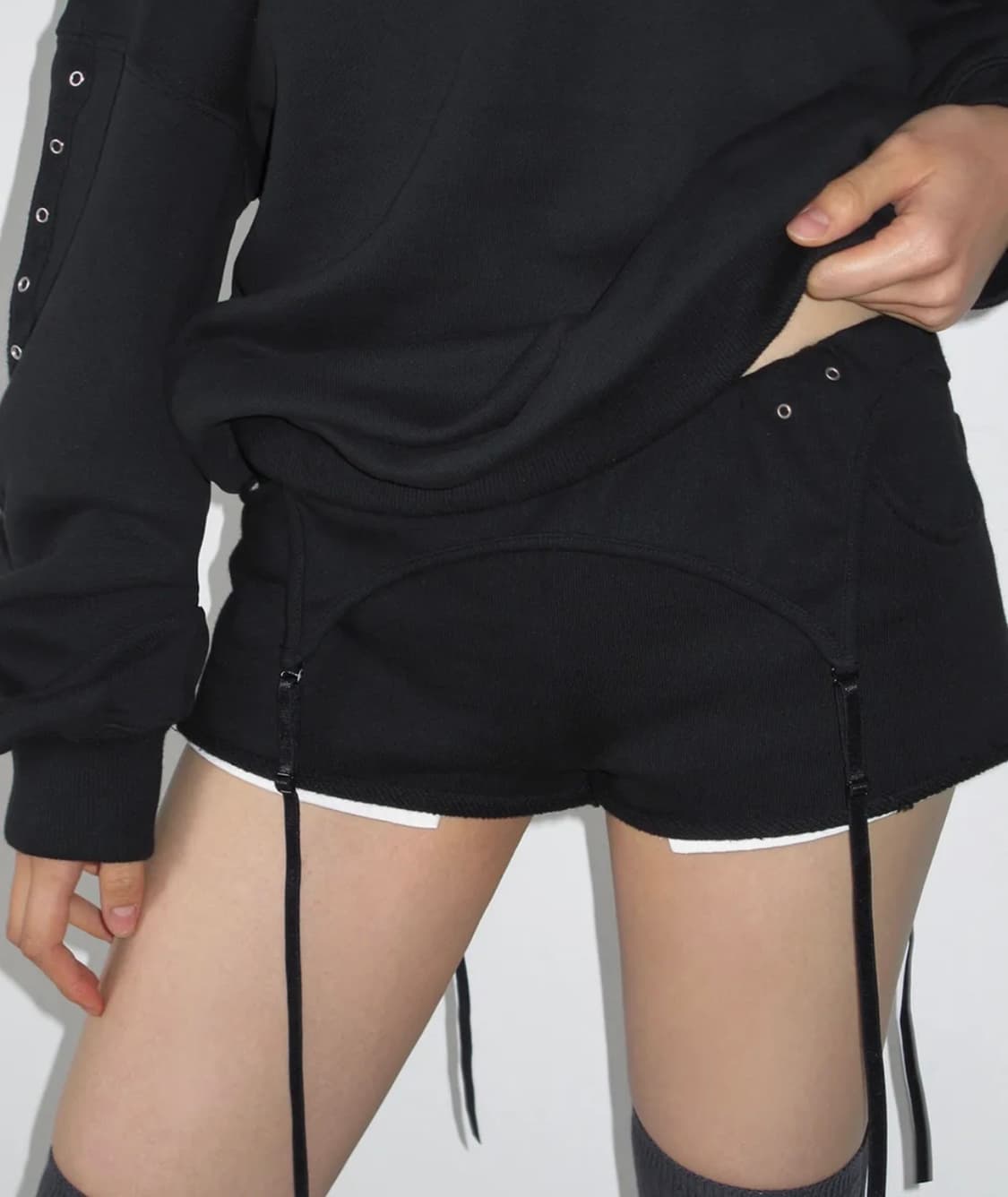 41pray 사일프레이 Layered Shorts 블랙 쇼츠 반바지 상품이미지2