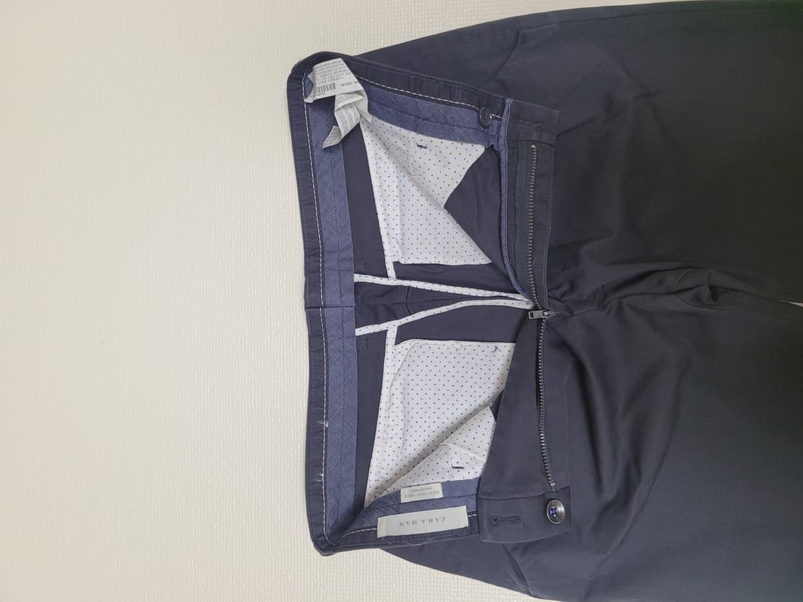 자라맨 ZARAMAN 남자 면 트윌 바지 33 네이비 상품이미지5