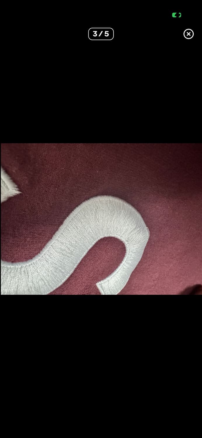 슈프림 S로고 후드집업 마룬 L 상품이미지4