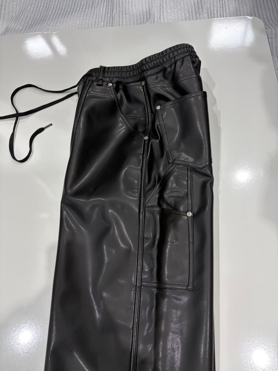 Vneckluv 블랙 인조 가죽 밴딩 팬츠#새상품 상품이미지7