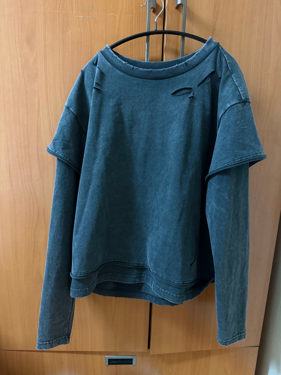 DAMAGE LAYERED L/S TEE (CHARCOAL) L 상품이미지4