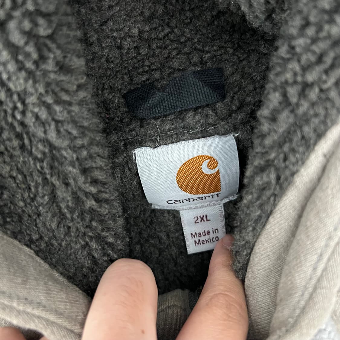 칼하트 오리지널 사각로고 후드집업 그레이 상품이미지5