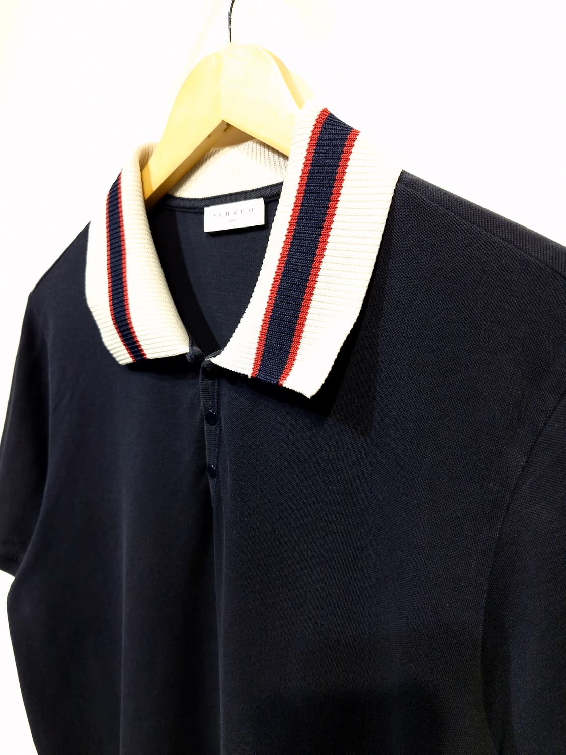 sandro 산드로옴므 반팔 카라티 네이비(1) 상품이미지3