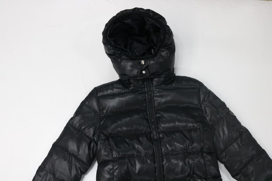 ATELIER SAB 아틀리에사브 유광 블랙 후드 롱 다운 패딩 (M) 상품이미지4