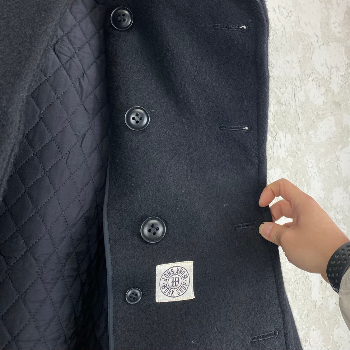 1990s 요지 야마모토 WORK SHOP 헤비 울 피 코트 상품이미지7