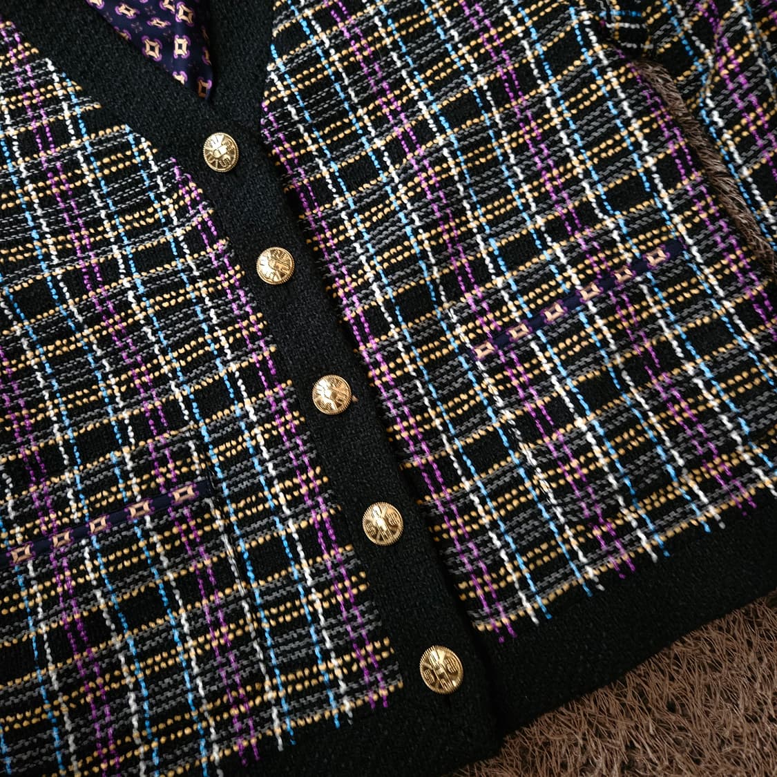 안나수이(ANNA SUI) 23AW 퍼플 트위드 브이넥 자켓 상품이미지3