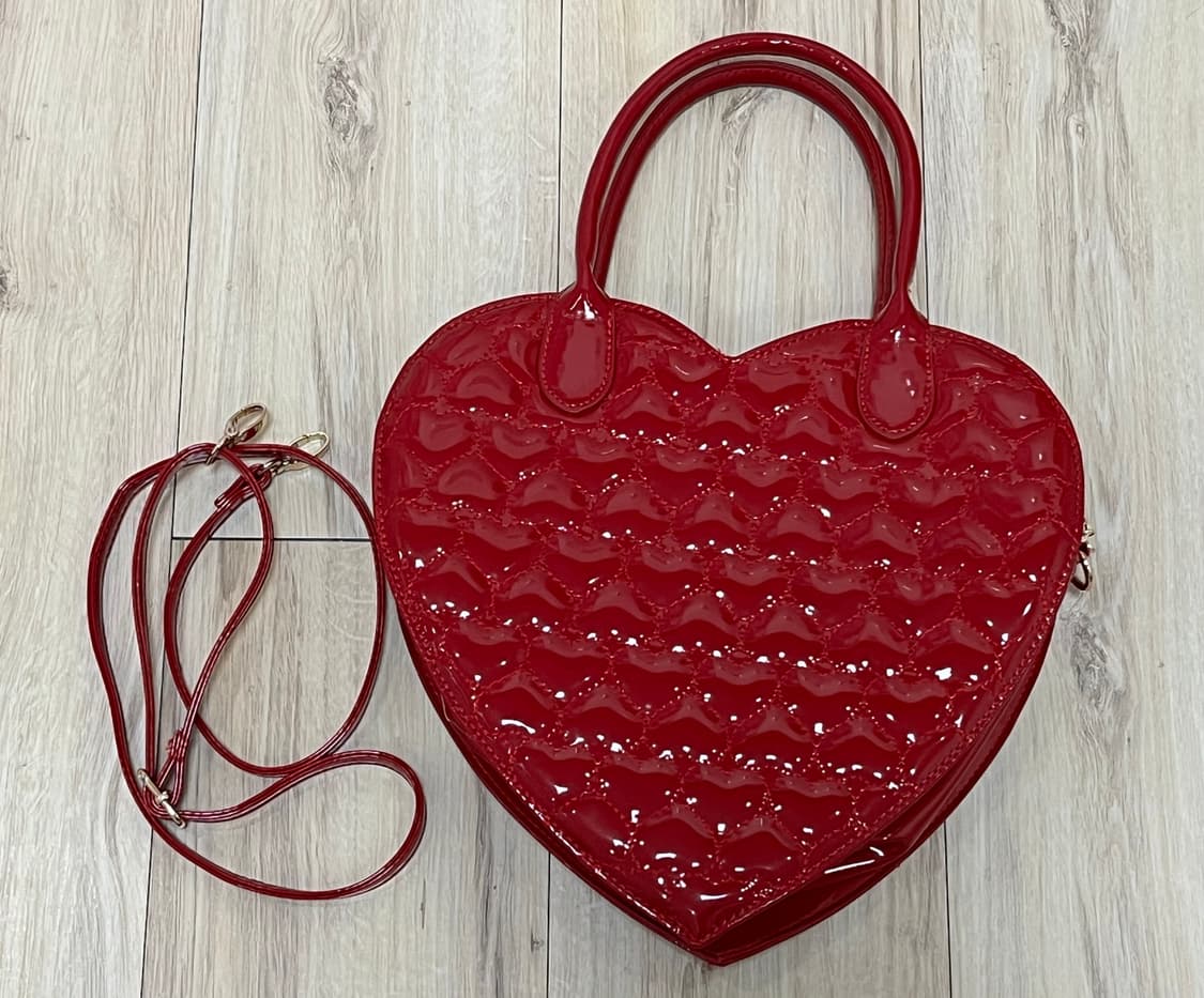디어마이러브 디마럽 레드 에나멜 퀼팅 발렌타인데이 하트백 상품이미지2