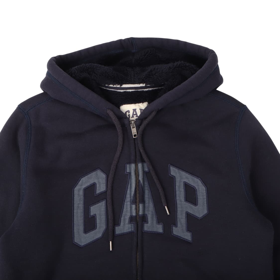 갭 네이비 로고 쉐르파 후드집업 상품이미지2